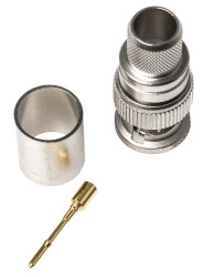 Złącze koncentryczne Montaż na kablu Męski 75Ω typ złącza Złącze BNC 0 to 3GHz Połączenie zagniatane typ kabla 1.6/7.3