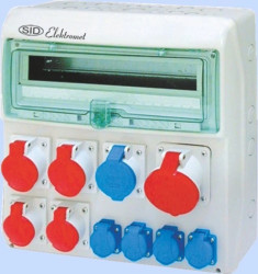 Rozdzielnica budowlana 18 modułów (1x 5P/63A 2x 5P/32A 2x 5P/16A)/400V (4x 2P+Z/16A 1x 2P+Z/32A)/250V RSS-05 942050