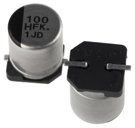 Kondensator 100μF 50V dc SMD Panasonic roztaw: 3.1mm 8 (Dia.) x 10.2mm