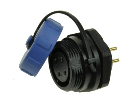 Gniazdo; SP1712/S4-1C; 4 tory; proste; lutowany; 0,75mm2; SP17; na panel; 17mm; IP68; 5A; 500V; Weipu; RoHS