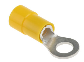Zacisk oczkowy rozmiar przewodu 6mm² Ø , M5 izolowany średnica wew 5.3mm Żółty RS PRO