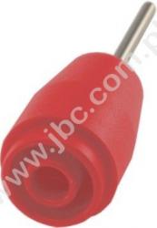 3253-PCB-RT Gniazdo bezp. 4mm, przył.lut. do PCB, 25A, czerwone mont.pion., bolec 1,9x22mm, 1kV / kat.III, ELECTRO-PJP, 3253PCBR