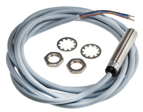 Czujnik zbliżeniowy M12 Indukcyjny 3 mm RS PRO Wpuszczany 10 → 30 V dc długość 52mm Gwintowany