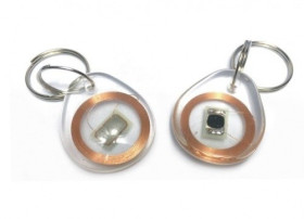 RFID / NFC 13.5MHz Fob Key Ring - Transparent - Fits RC522 Reader - for Intercoms, Alarms, Work Time Registration
