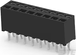 Socket header, 8 pole, pitch 2.54 mm, straight, black, 215307-8