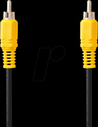 CVGL24100BK20 Composite video cable, RCA &lt;&gt; RCA, 2.00 m, round