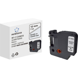 Renkforce RF-6027820 Labelling tape Transparent Black 12mm 7m Label Rolls