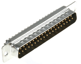 Złącze D-Sub 37-pinowe Męski Proste Montaż na kablu raster 2.77mm Złoto na niklu