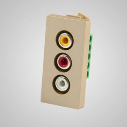 TouchMe Moduł 1/2 gniazdo audio i video złote TM908G