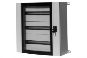 Szafa metalowa MISTRAL szklane drzwi - 600x600x200 mm 72 moduły, 3 rzędy IP55