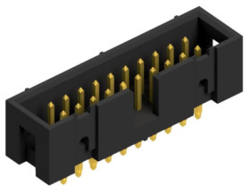 Pin header, 20 pole, pitch 2.54 mm, straight, black, 10060070