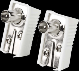 CSGB40900WT IEC (coax) connector, angled, screw, metal/PVC