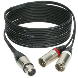 KLOTZ Kabel mikrofonowy STEREO XLR 5-pin (gniazdo) / 2x XLR 3-pin (wtyk) 3m