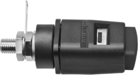 Quick pressure clamp, black, 30 VAC/60 VDC, 16 A, solder connection/cable lug, nickel-plated, SDK 503 / SW