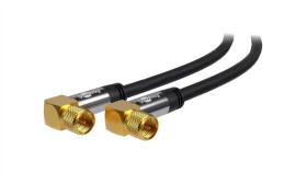 Sat-90-F/F-0100-Bk Kabel 1M F Wtyk Kątowy, Z Obu Stron Pvc Ekranowane Złącza