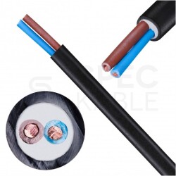 Kabel energetyczny N2XH-O 2x1,5mm2 czarny 0,6/1kV bezhalogenowy LSOH B2ca drut ICEL