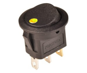 Przełącznik 16mm 20A 12V + LED żółty P083