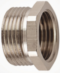 Thread adapter, brass, nickel-plated, silver, for M32-M25, 166-50915