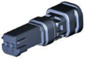 Socket, unequipped, 2 pole, straight, 1 row, gray, 2141467-2