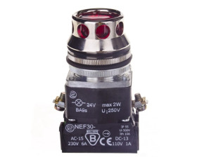 Przycisk sterowniczy 30mm czerwony 1Z 1R z samopowrotem z podświetleniem W0-NEF30-KL XY C