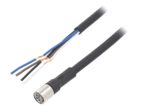 XS3FM8PVC4S10M Przewód przyłączeniowy, M8, PIN: 4, proste, Dł: 10m, wtyk, 1A, XS3