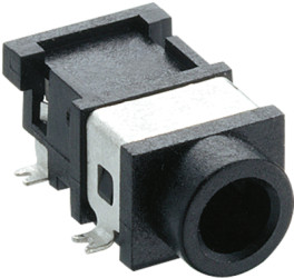 3.5 mm jack panel socket, 3 pole (stereo), SMD, plastic, 1503 03