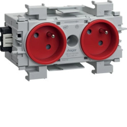 Gn. kanałowe 2P+Z 2-kr wtyk zacisk.mont.front.czer GE20113020