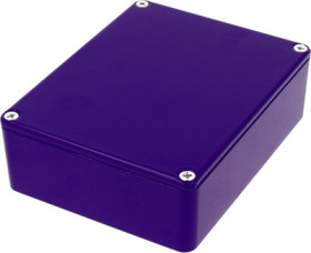 Aluminum die cast enclosure, (L x W x H) 119 x 94 x 38 mm, blue, IP54, 1590BB2CB