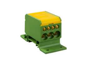Blok rozdzielczy 2x4-50 mm2 + 3x2,5-25 mm2 + 4x2,5-16 mm2 1-biegunowy 196A TH35 żółto-zielony DB1-Z 48.17 ELEKTRO-PLAST