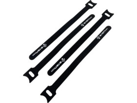 Opaska rzepowa do kabli z oczkiem, długość 200mm, szer.12 mm, czarny (opak. 10 szt.)