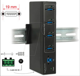 63309 External USB 3.0 Industrial Hub 4x USB Type-a