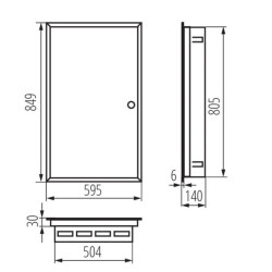 Rozdzielnica modułowa metalowa 5x24 podtynkowa IP30 N+PE I klasa drzwi białe KP-DB-I-MF-524 biały 32654