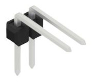 Pin header, 2 pole, pitch 2.54 mm, angled, black, 10056165