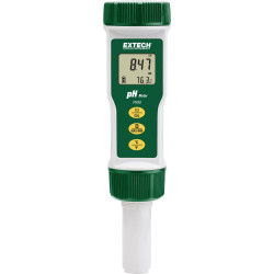Extech PH90 Waterproof pH Meter Measures pH &amp; Temperature with Flat Electrode
