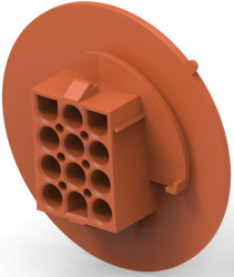Socket housing, 12 pole, pitch 6.35 mm, straight, brown, 1-794762-1