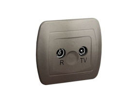 AKORD Gniazdo antenowe RTV końcowe satyna metalik tłumienie 3.5dB AAK/29 KONTAKT SIMON