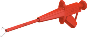 Clamp test probe, red, max. 2.5 mm, L 155 mm, CAT II, socket 4 mm, 24.0224-22