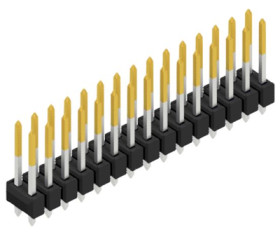 Pin header, 30 pole, pitch 2.54 mm, straight, black, 10054719