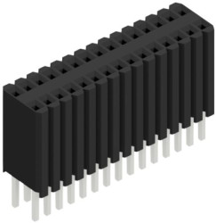 Socket header, 30 pole, pitch 1.27 mm, straight, 10027317