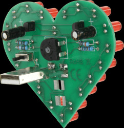 76336 Flashing Heart, soldering kit for USB (Powerbank oder Port)