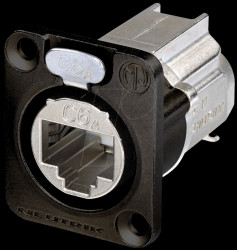 NE8FDX-Y6-B CAT6A panel connector, shielded, black