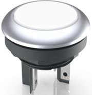 Pushbutton, 1 pole, white, illuminated  (white), 0.1 A/35 V, mounting Ø 16.2 mm, IP65/IP67, 1.15.210.131/2200