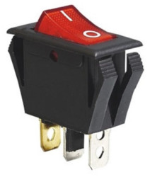 Włącznik kołyskowy KCD3-101-16C3L 16A 250V ON-OFF czerwone poświetlenie