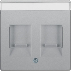 Q.1/Q.3 Płytka czołowa podwójna z zasuwami chroniącymi przed kurzem i polem opisowym alu aksamit lakierowany 11816084