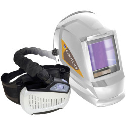 GYS 047846 GYSMATIC 5/13 AIR XXL White Welder&#x27;s Helmet with Blower System