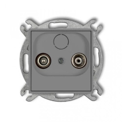 MINI Gniazdo antenowe RTV przelotowe 9dB szary mat 27MG9P