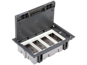 SIMON CONNECT Puszka podłogowa 4-modułowa 8x K45 gł. 70mm + SM402/9 szary SF470/1 KONTAKT SIMON