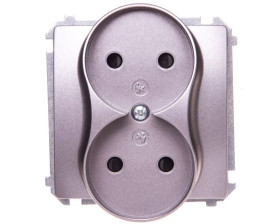 Simon Basic Gniazdo podwójne b/u 16A 250V stal inox BMG2Mz.01/21