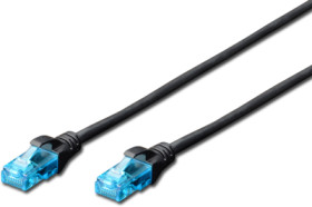 Patch cable, RJ45 plug, straight to RJ45 plug, straight, Cat 5e, U/UTP, PVC, 5 m, black, DK-1512-050/BL