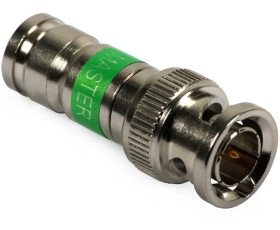 Wtyk koncentryczny BNC 75ohm kompresyjny zielony MASTER na przewód Triset-113
